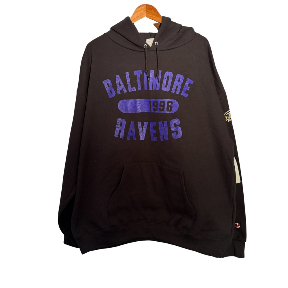 Baltimare Ravens Mens Champion Hooded Sweatshirt Black Size 2XL (XXL) *NWT*